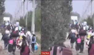 Tacna: Cientos de personas emprendieron caminata por la Costanera Sur con destino a Lima