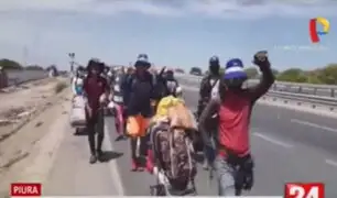 Más de una semana vienen caminando un grupo de venezolanos para retornar a su país