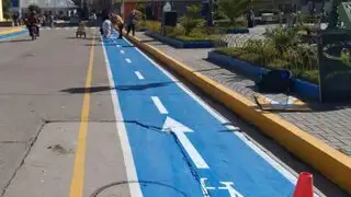 Puno: pintan ciclovías en las calles para promover el uso de bicicletas