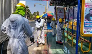 Desinfectan más de 60 paraderos en la avenida Universitaria