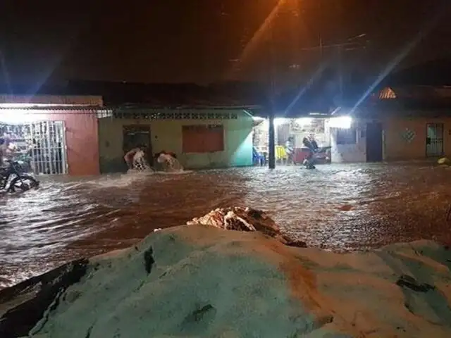 Calles de Iquitos convertidas en ríos tras seis horas de intensas lluvias