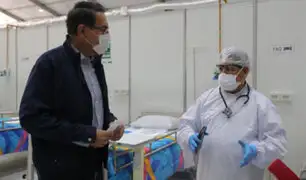 Vizcarra visitó nuevo centro de atención para pacientes Covid-19 en hospital Unanue