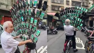 Pokémon Go: adulto mayor taiwanés modifica su bicicleta para colocar 64 teléfonos