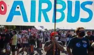 España: alrededor de 2 mil trabajadores de Airbus protestaron por despidos masivos