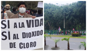 Campo de Marte: policía dispersó con gases lacrimógenos marcha a favor del dióxido de cloro