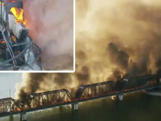 EEUU: tren se descarrila e incendia en Arizona