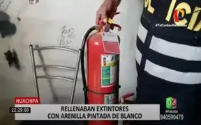 Huachipa: Intervienen taller donde rellenaban extintores con arenilla pintada de blanco