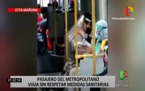 Pasajero del Metropolitano viaja sin respetar medidas sanitarias