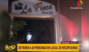 Trujillo: detienen a 40 personas que celebraban dentro de local de recepciones