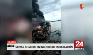 Iquitos: embarcación con 100 personas se incendia en río Amazonas
