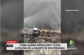 Huánuco: enardecidos pobladores quemaron patrullero policial y casi toman comisaría