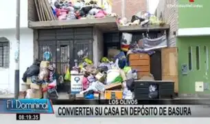Los Olivos: vecinos denuncian que familia convierte su casa en depósito de basura
