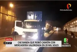 Breña: Cae banda que robó camión con mercadería valorizada en 20 mil soles