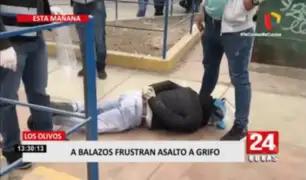A balazos frustran asalto contra grifo en Los Olivos
