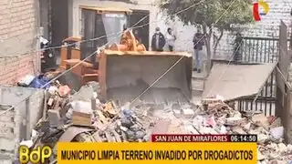Municipalidad de SJM limpió terreno que se habia convertido en botadero de basura