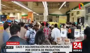 Cajamarca: caos y aglomeración en supermercado por oferta de productos