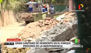 Jesús María: punto de acopio de desmonte funciona en parque Próceres de la Independencia