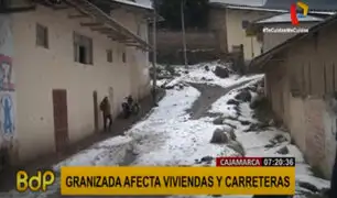 Cajamarca: intensa granizada provocó que tejados colapsen