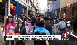 Centro de Lima: caos y aglomeración en el Mercado Central y Mesa Redonda