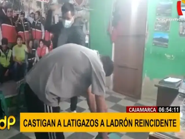 Ronderos de Cajamarca azotan a ladrón que robaba desde la infancia