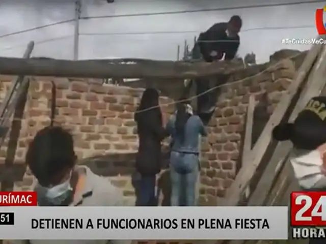 Apurímac: trabajadores públicos intentan huir al ser intervenidos por celebrar aniversario