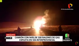 Arequipa: camión con más de 200 balones de gas explotó en vía interprovincial