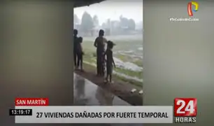 Tarapoto: torrencial lluvia y fuerte granizo dejan 27 viviendas afectadas