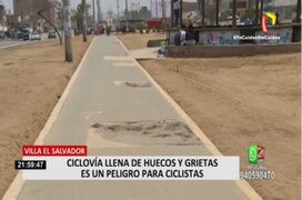 VES: huecos y rajaduras presenta ciclovía de Av. Pastor Sevilla