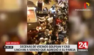San Miguel: decenas de vecinos golpean a sereno que agredió a su pareja