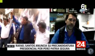 Rafael Santos anunció su precandidatura presidencial por Perú Patria Segura
