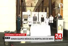 Hospital Dos de Mayo recibió donación de equipos médicos para enfrentar la pandemia