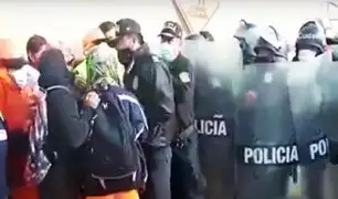 Se registró enfrentamiento entre obreros de construcción civil y policías