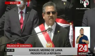 Manuel Merino tras juramentación de Gabinete: “hago un llamado a la calma”