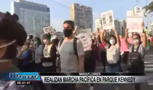 Miraflores: ciudadanos realizan marcha pacífica en Parque Kennedy