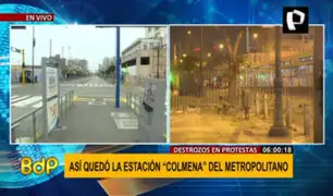 Metropolitano: Estación Colmena quedó destrozada tras protestas