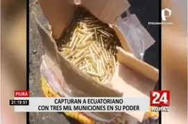 Piura: Capturan a ecuatoriano con tres mil municiones en su poder