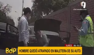 Serenos de Surco rescataron a hombre encerrado en maletera de su auto