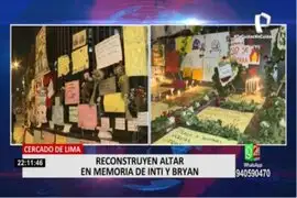 Reconstruyen altar en memoria de Inti Sotelo y Brian Pintado