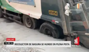 Callao: recolector de basura se hunde en plena pista
