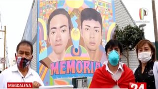 Magdalena: Familiares de Inti Sotelo y Bryan Pintado visitaron mural artístico