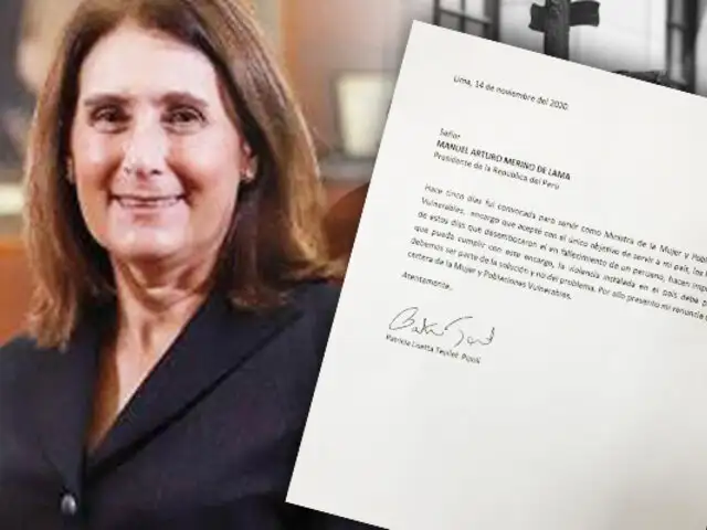 Esta es la carta de renuncia de Patricia Teullet al Ministerio de la Mujer