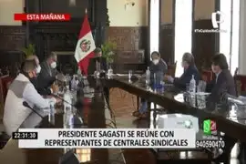 Presidente Sagasti se reunió con representantes de centrales sindicales y empresarios