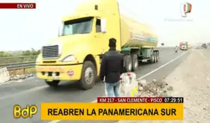 Paro agrario: breve tregua en el km 217 de la Panamericana permitió pase de vehículos