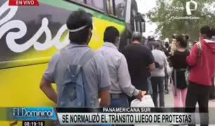 Panamericana Sur: tránsito se normalizó tras varios días de protesta