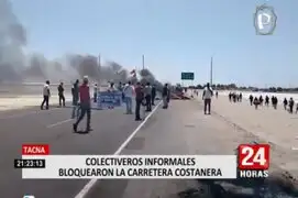 Tacna: Colectiveros informales bloquearon la carretera Costanera