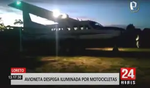 Loreto: avioneta aterriza y despega de emergencia con luces de motocicletas