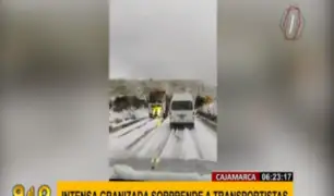 Cajamarca: granizada y nieve sorprendió a transportistas en ruta a Bambamarca