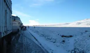 Intensa nevada obligó al cierre de la Carretera Central en el sector de Ticlio