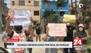 Los Olivos: vecinos protestan por enrejado de parque