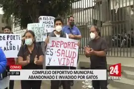 Comas: vecinos protestan por estado de abandono de local deportivo municipal